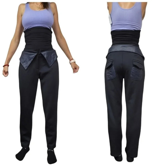 Koral High Waist Scuba and Leather Pants